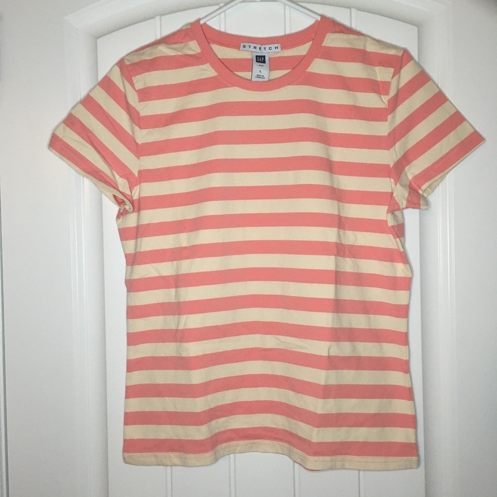 FLASH SALE - Gap Women's Stretch Striped Short Sleeve Tee Large